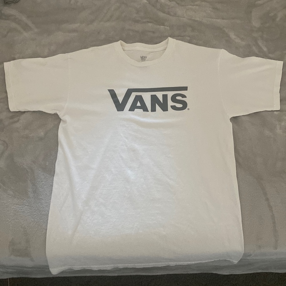 VANS WHITE GREY GRAPHIC TEE M